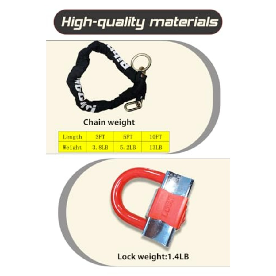 Heavy Duty Motorcycle Chain Lo - مراجعة U Lock Heavy Duty وسعره
