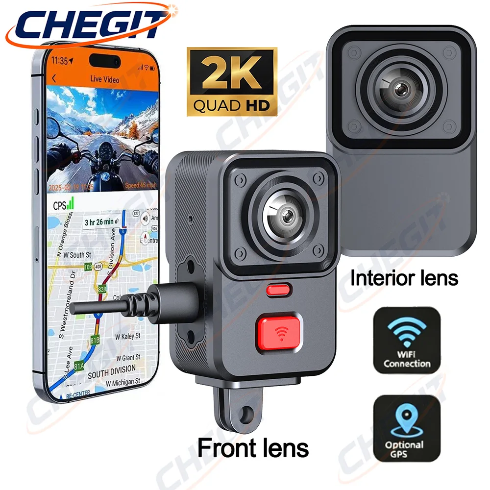 2 Camera Motorcycle DVR 2K HD  - مراجعة Cycling Loop وسعره