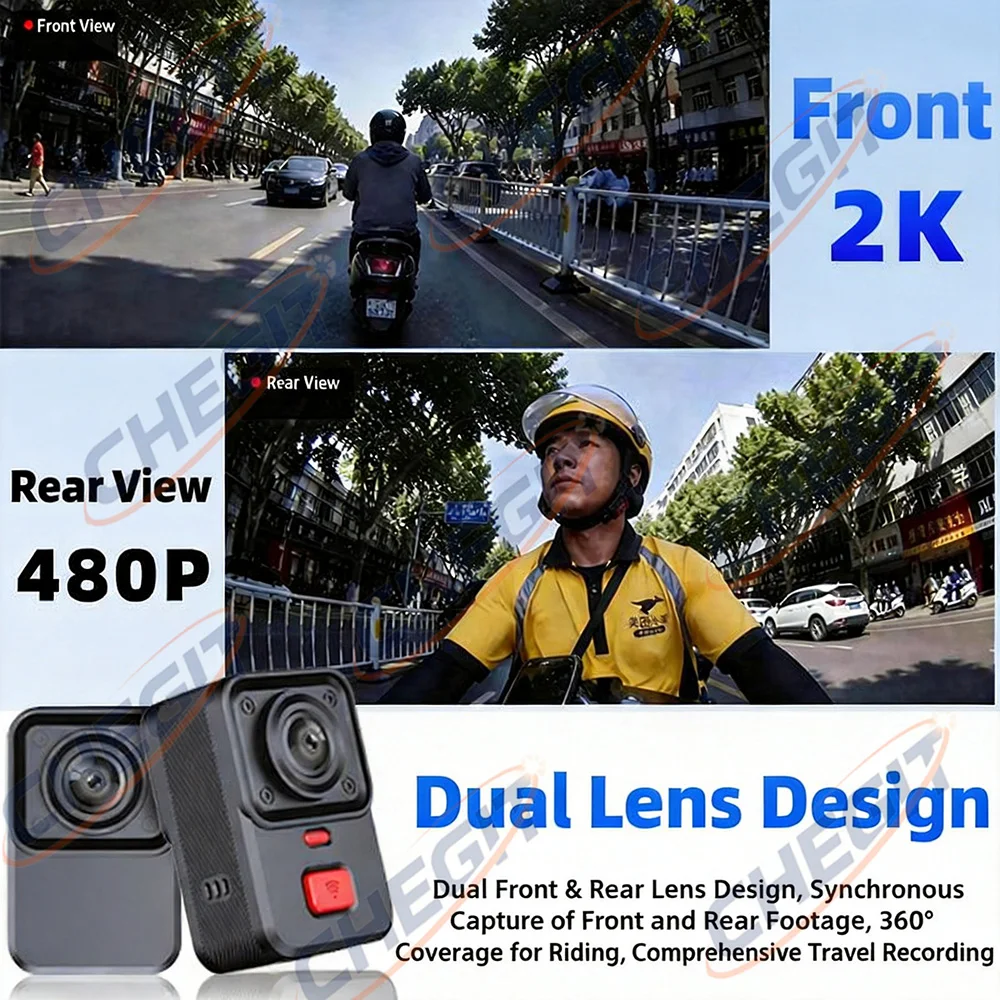 2 Camera Motorcycle DVR 2K HD  - مراجعة Cycling Loop وسعره