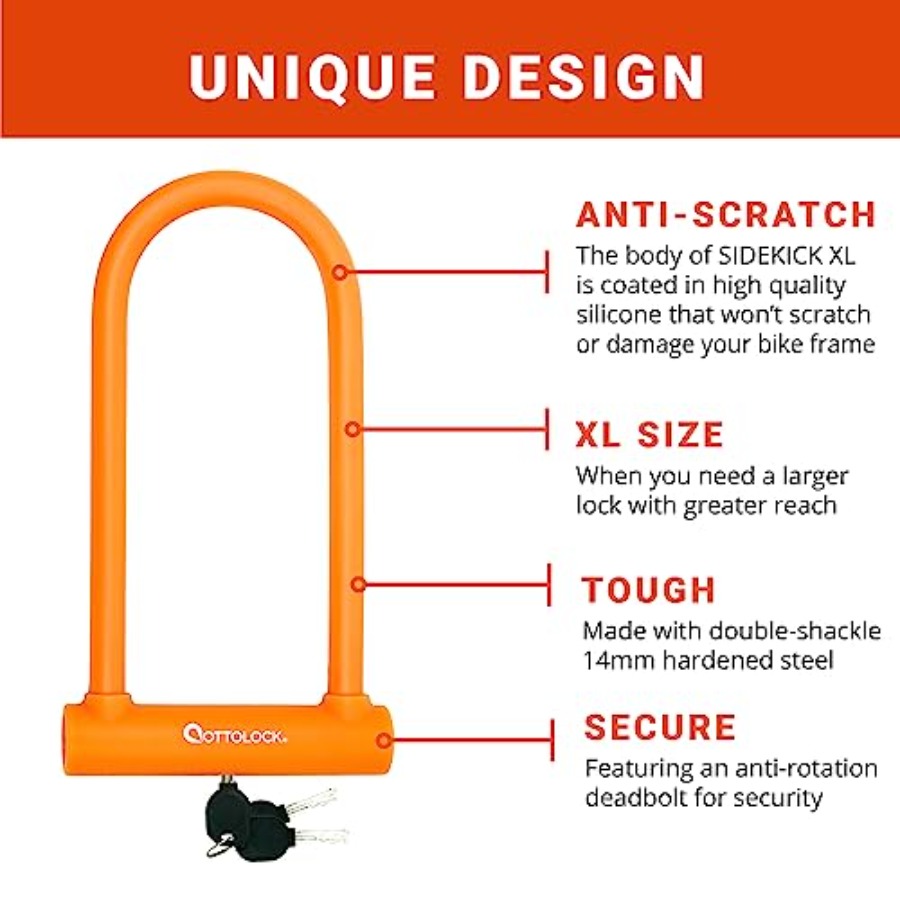OTTOLOCK Sidekick XL Full-Size - مراجعة U Lock Heavy Duty وسعره