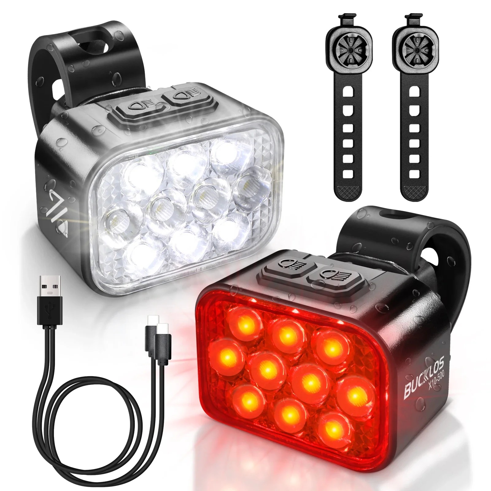 OEM/ODM BUCKLOS USB Charge Bic - مراجعة Bike Light Front Rear وسعره