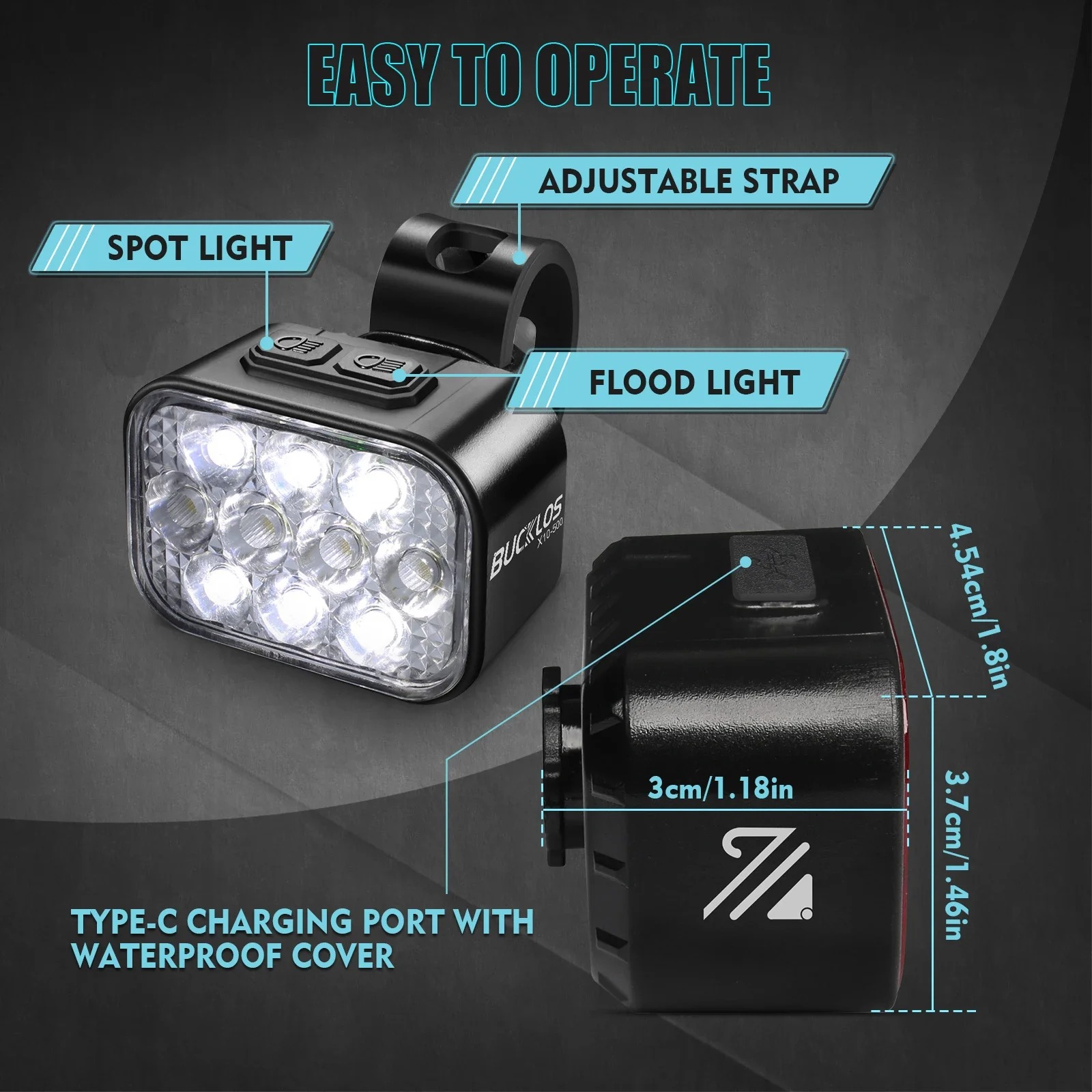 OEM/ODM BUCKLOS USB Charge Bic - مراجعة Bike Light Front Rear وسعره