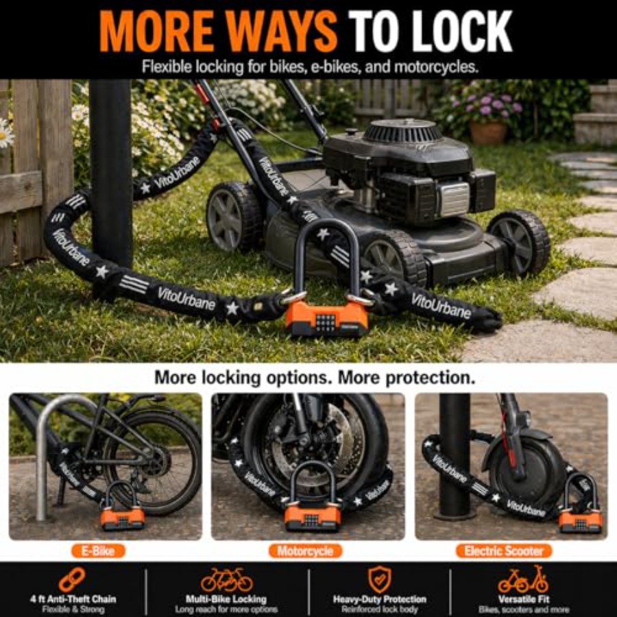 Heavy Duty Bike Lock with Chai - مراجعة U Lock Heavy Duty وسعره