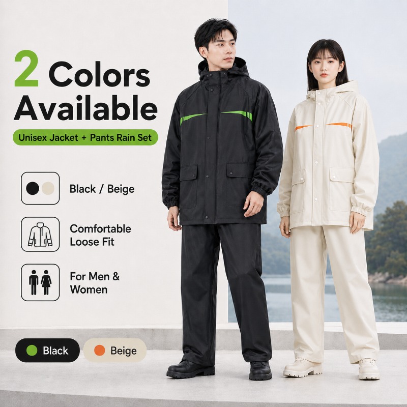 Unisex 2-Piece Waterproof Cycl - مراجعة Cycling Commuter Rain Jacket وسعره