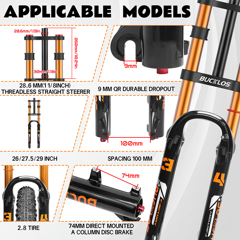 BUCKLOS MTB Dual Crown Air For - مراجعة Commuting By Bike وسعره