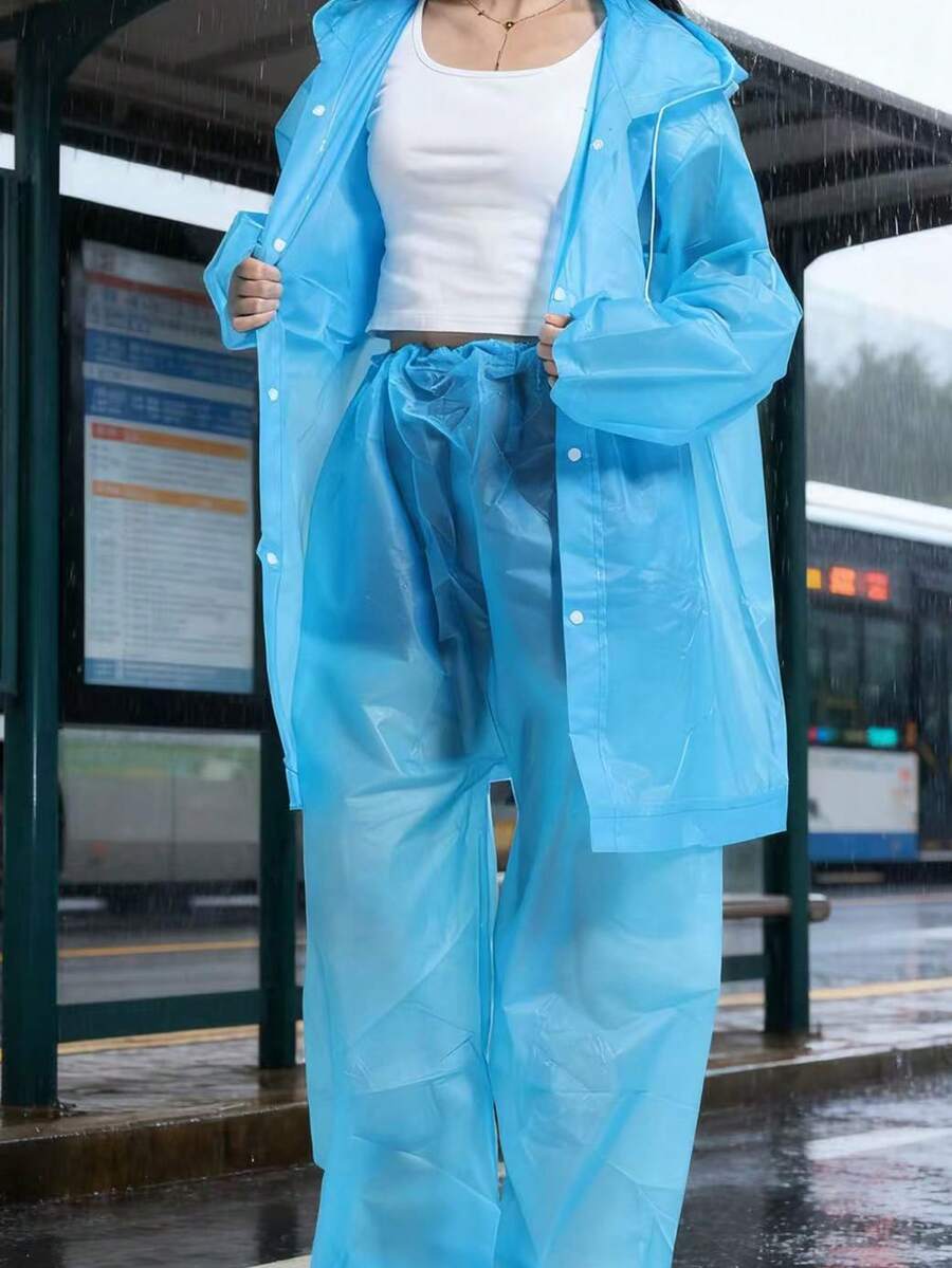 2pcs Unisex full-body rain sui - مراجعة Cycling Commuter Rain Jacket وسعره
