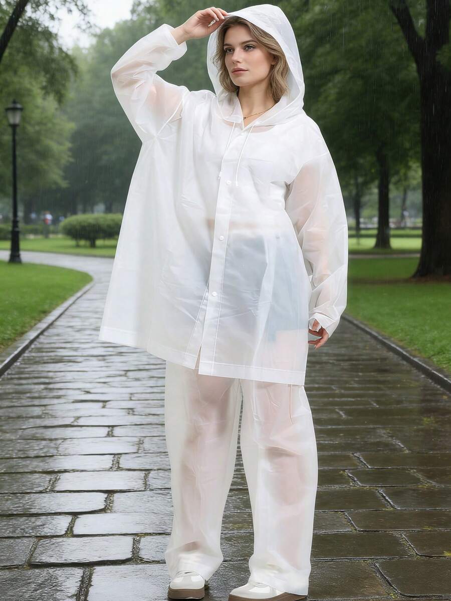 2pcs Unisex full-body rain sui - مراجعة Cycling Commuter Rain Jacket وسعره